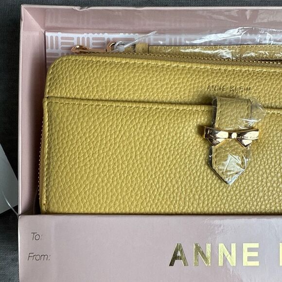 Anne Klein Butter Slim Zip Around Wallet  Chartreuse  NWT - Picture 3 of 5
